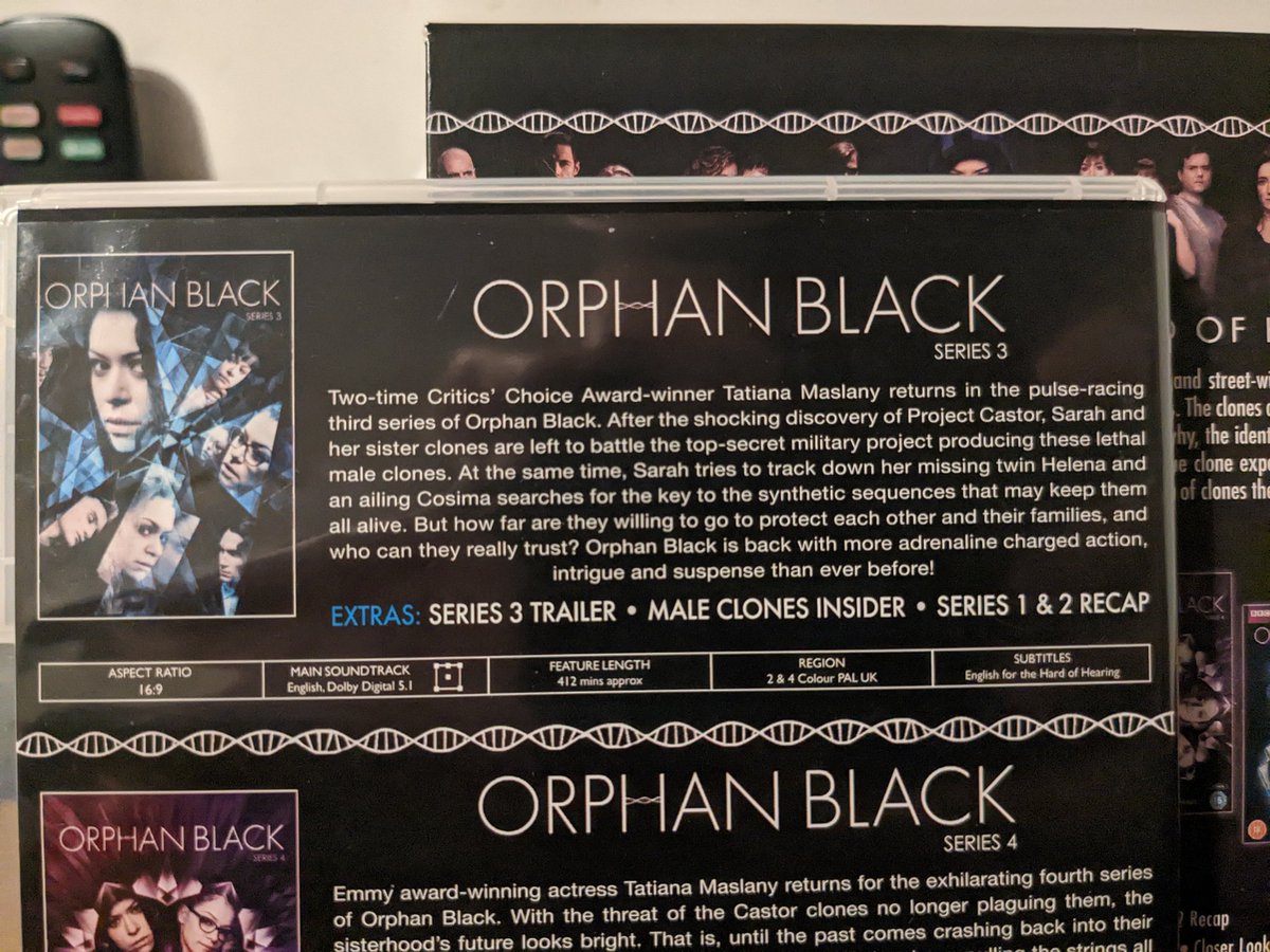 russelguppy's tweet photo. TV shows watched this year: 121 #yearoftv Orphan Black Season 3 #dvd #dvdcollection #orphanblack #tatianamaslany #dylanbruce #jordangavaris #kevinhanchard #mariadoylekennedy #kristianbruun #skylerwexler #evelynebrochu #arimillen #joshvokey #drama #scifi #sciencefiction #thriller https://t.co/cDTjVCXm78