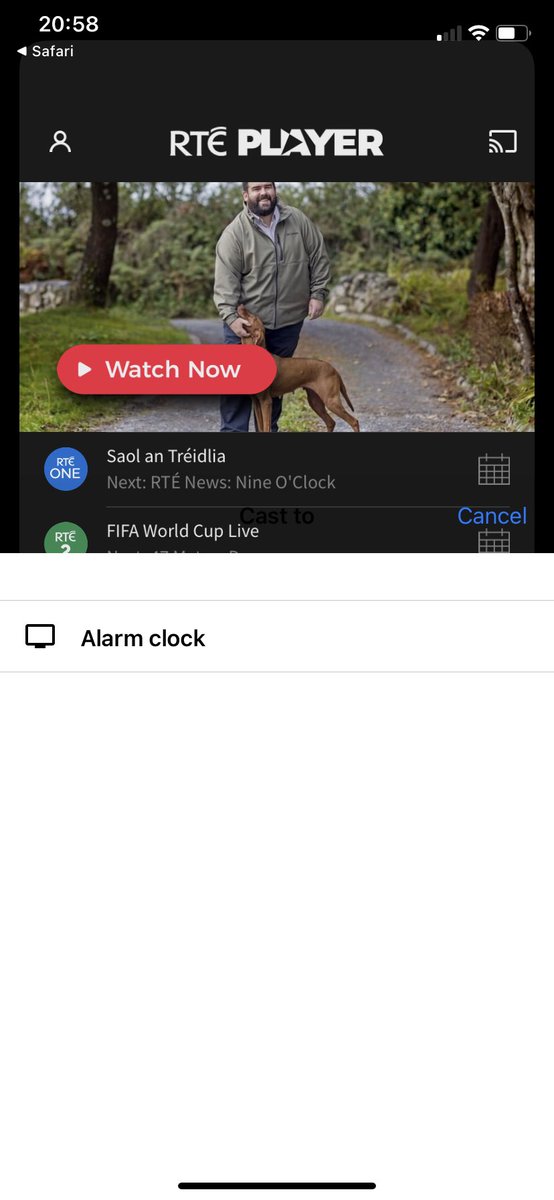 ScottDurkin_'s tweet photo. @RTEplayer Can stream to an alarm clock but not a smart TV? https://t.co/NdU25DM5iB