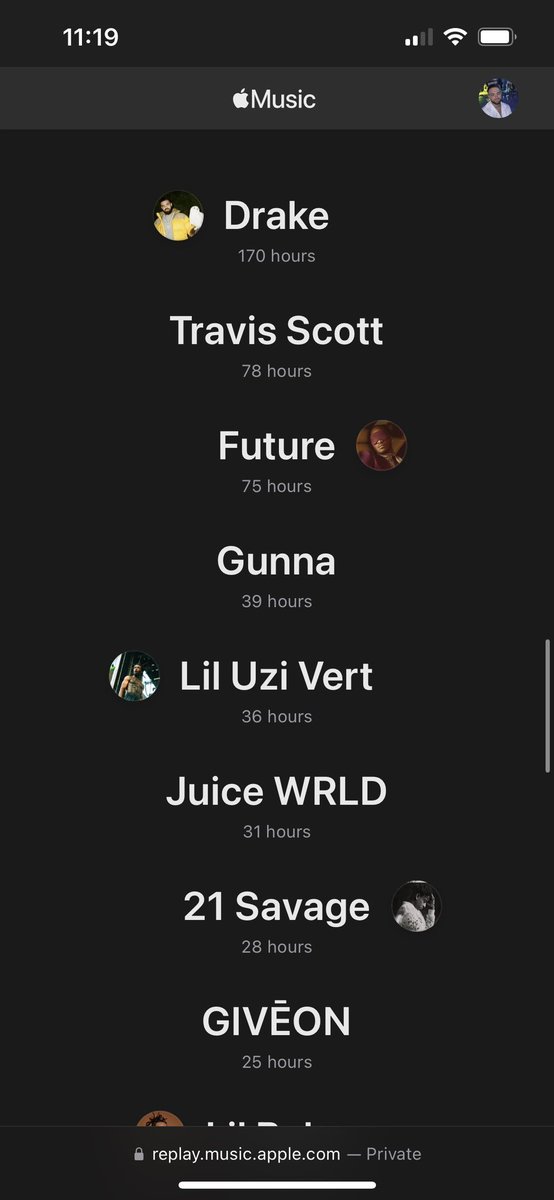 gavindonnelly75's tweet photo. #AppleMusicrecap https://t.co/yKvduvnAW6