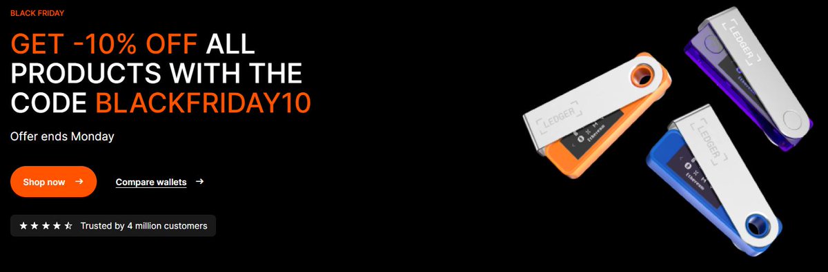 Offre #Ledger avec 30€ de #btc Epuisé!
Bon y a quand même -10% jusqu'à lundi.