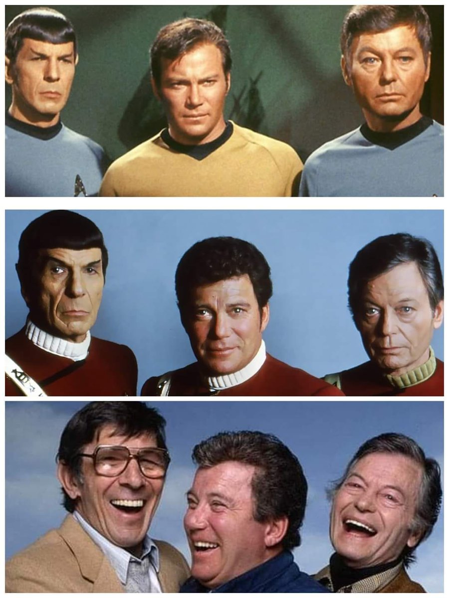 peterkidder's tweet image. Leonard Nimoy/William Shatner,DeForest Kelley