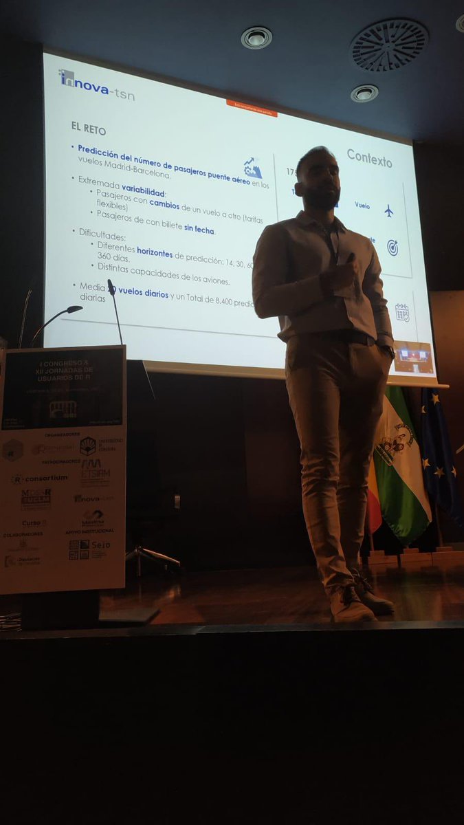 Ayer nuestros compañeros presentaron en las XII Jornadas de Usuarios de R <a href="/R_Hisp/">Comunidad R Hispano</a> <a href="/CoRdoUsers/">CoRdoba::R Users</a> la sesión: “UP IN THE AIR”, el proyecto de Predicción del número de pasajeros en el puente aéreo Madrid-Barcelona de Innova-tsn para Iberia.  👏👏👏

#Córdoba
#XIIRes 
 #RStats
