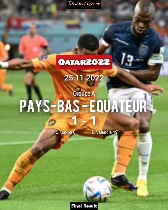 DuckuSport's tweet photo. #FIFAWorldCup: Les résultats de ce Vendredi 25.11.2022 !👇👇👇 https://t.co/H24w72cAli