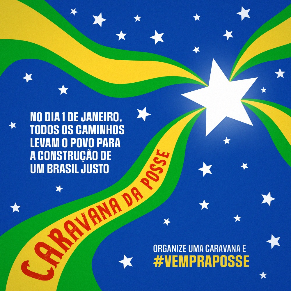 renatosimoespt's tweet photo. O #BrasilDaEsperança toma posse dia 1o de Janeiro em Brasília.
#VemPraPosse! Dezenas de caravanas se formando em todo o Brasil pra estarmos tod@s junt@s com #LulaPresidenteELEITO nas ruas e nas redes em todo o país! https://t.co/suWrGSfXSh