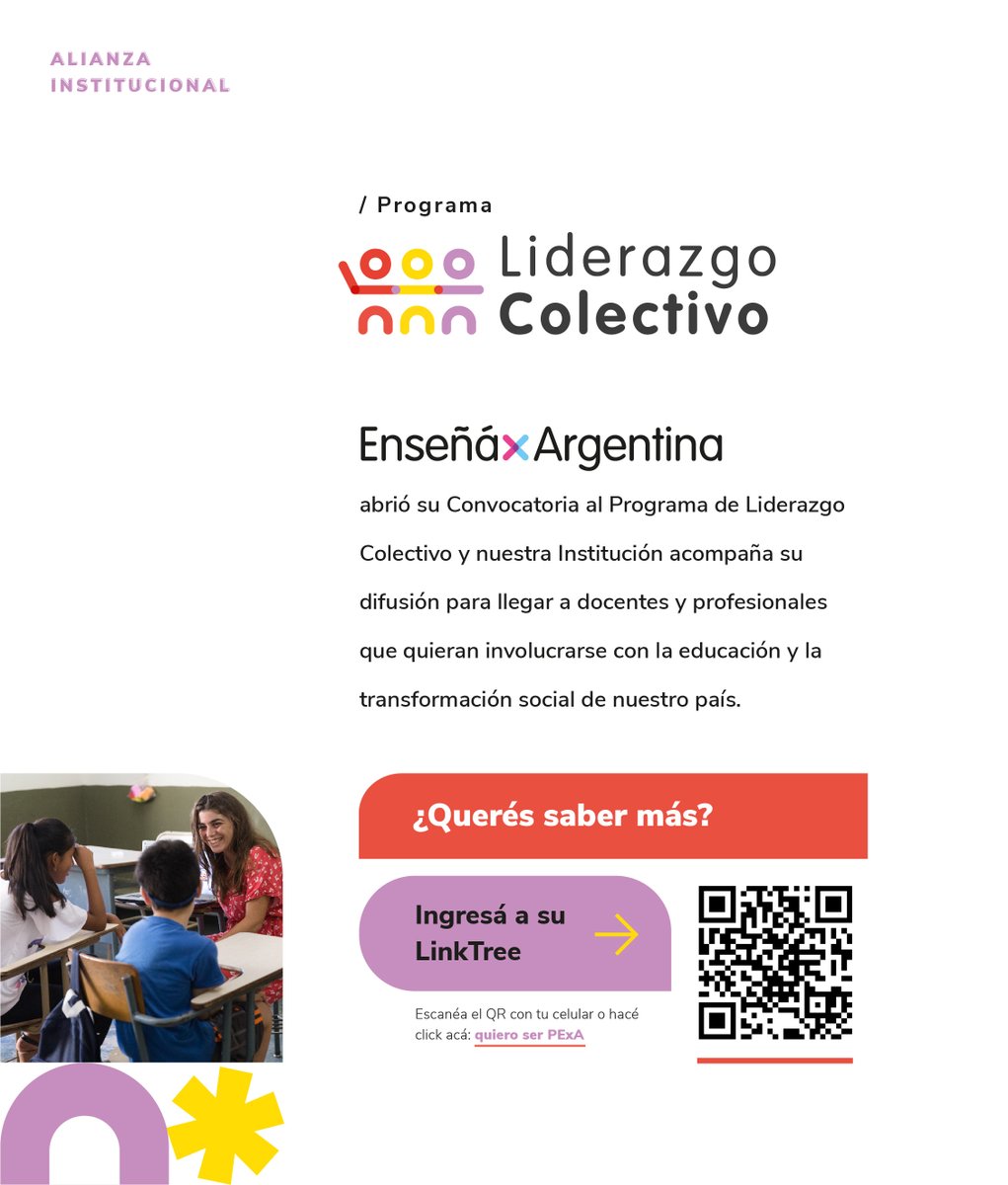 BisBlickTalento's tweet photo. @EnsenaxArg lanzó la convocatoria al Programa de Liderazgo Colectivo y desde BisBlick nos sumamos para ampliar la visibilidad y que más personas puedan involucrarse para transformar la realidad educativa de sus comunidades.

Encontrá toda la info: https://t.co/5snqGOeKwV https://t.co/cyLuc0jABT
