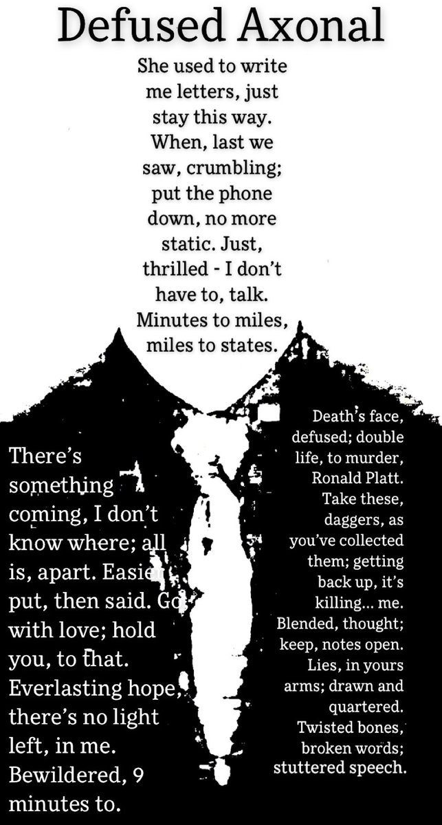 WALKERTA92's tweet photo. @OriginalJess7 Ghost Clothes; XI: Defused Axonal #GhostClothes #Poetry #Wip #TBI https://t.co/YNtDX7x134