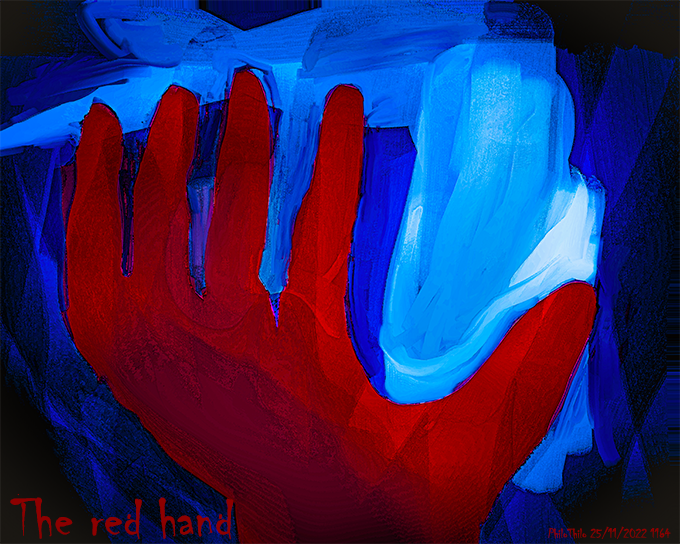PhiloThilo's tweet photo. The red hand
PhiloThilo 25/11/2022
#digitalart #redhand #theredhand #philothilo https://t.co/cQPe24rV25