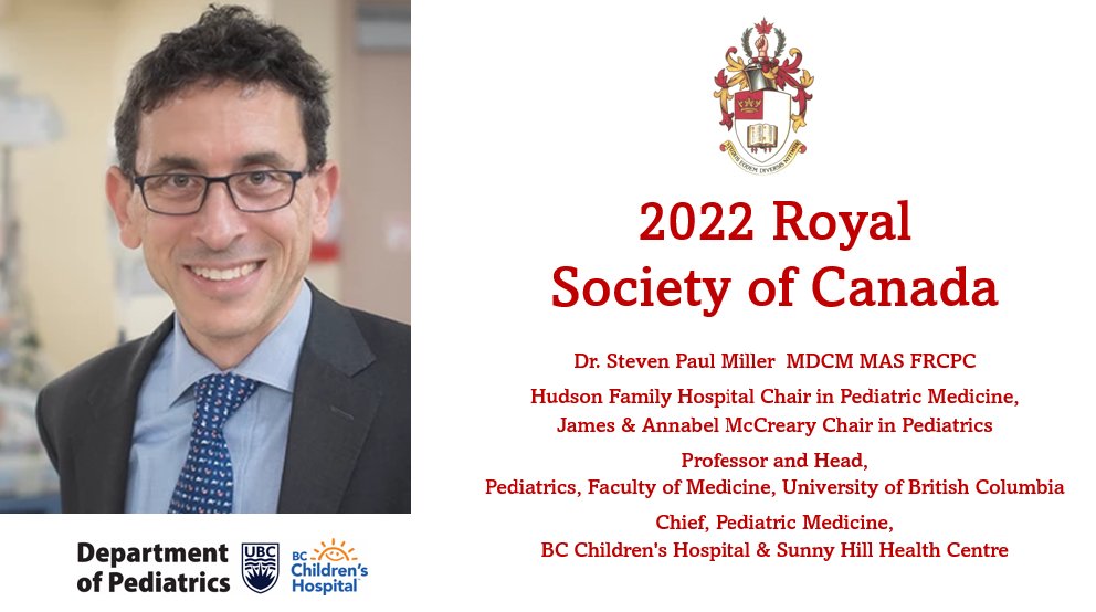 On Friday, November 25, 2022, @DrStevenPMiller will be inducted into the Royal Society of Canada (RSC) as part of the class of 2022 new RSC Fellows and Members ceremony. (1of2)