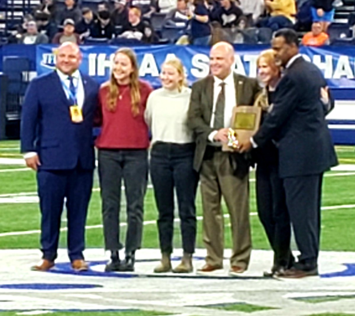 IOAFootball's tweet photo. Huge Congratulations to long-time IOA member and white hat Kevin Brown. This year's IHSAA Official of the Year!! #excellence #IOARocks #Ding https://t.co/5AOjm5Kkao