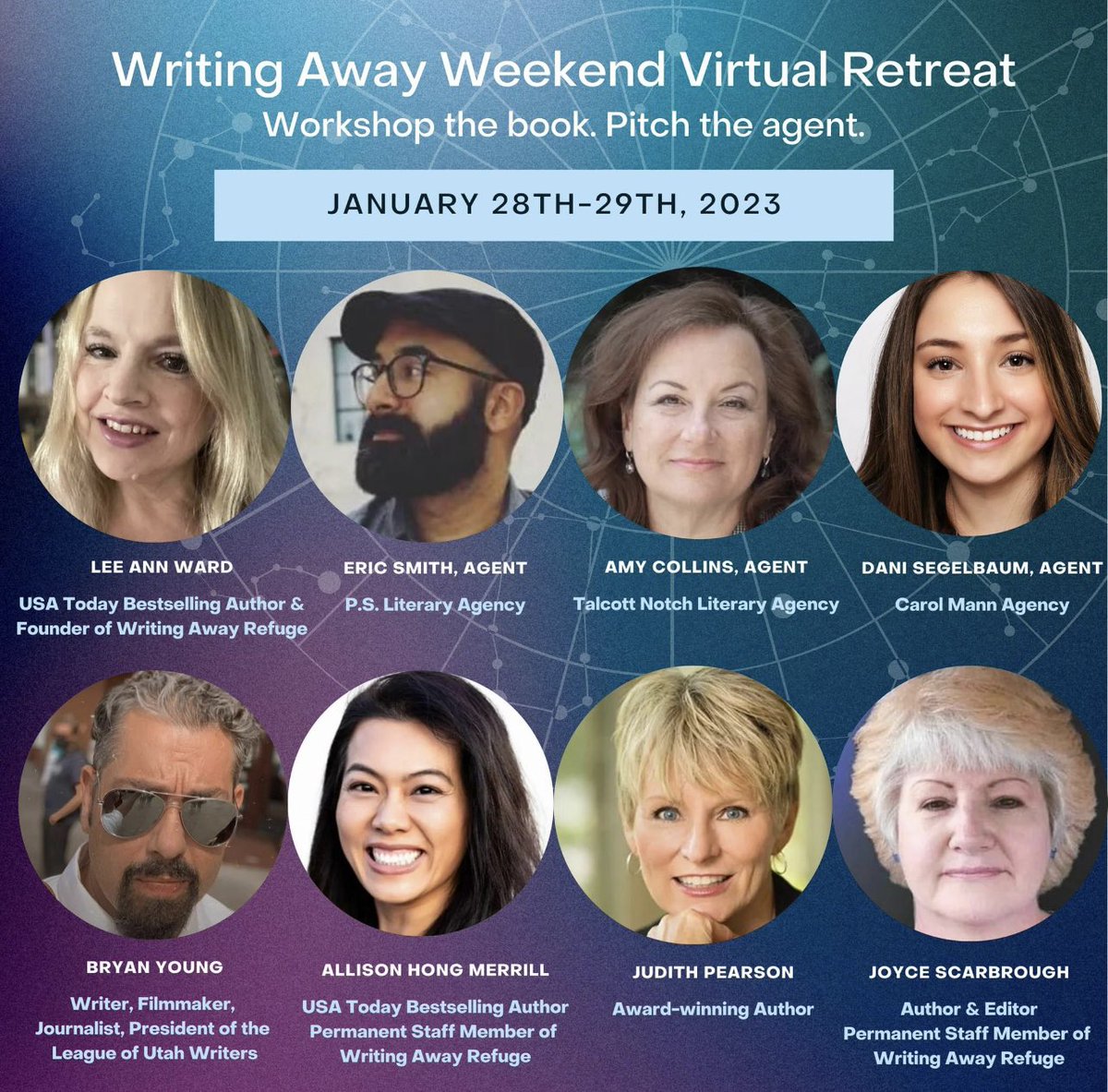 WritingRefuge's tweet photo. Workshop the book. Pitch the agent. Writing Away Refuge Virtual Retreat. Workshop your book with industry leaders & pitch top literary agents over Zoom. Availability limited. Sign up today. https://t.co/RQUM9s10uG #virtualwritingretreat #virtualwritingworkshop #WritingCommmunity https://t.co/ZH5zHh7J2R