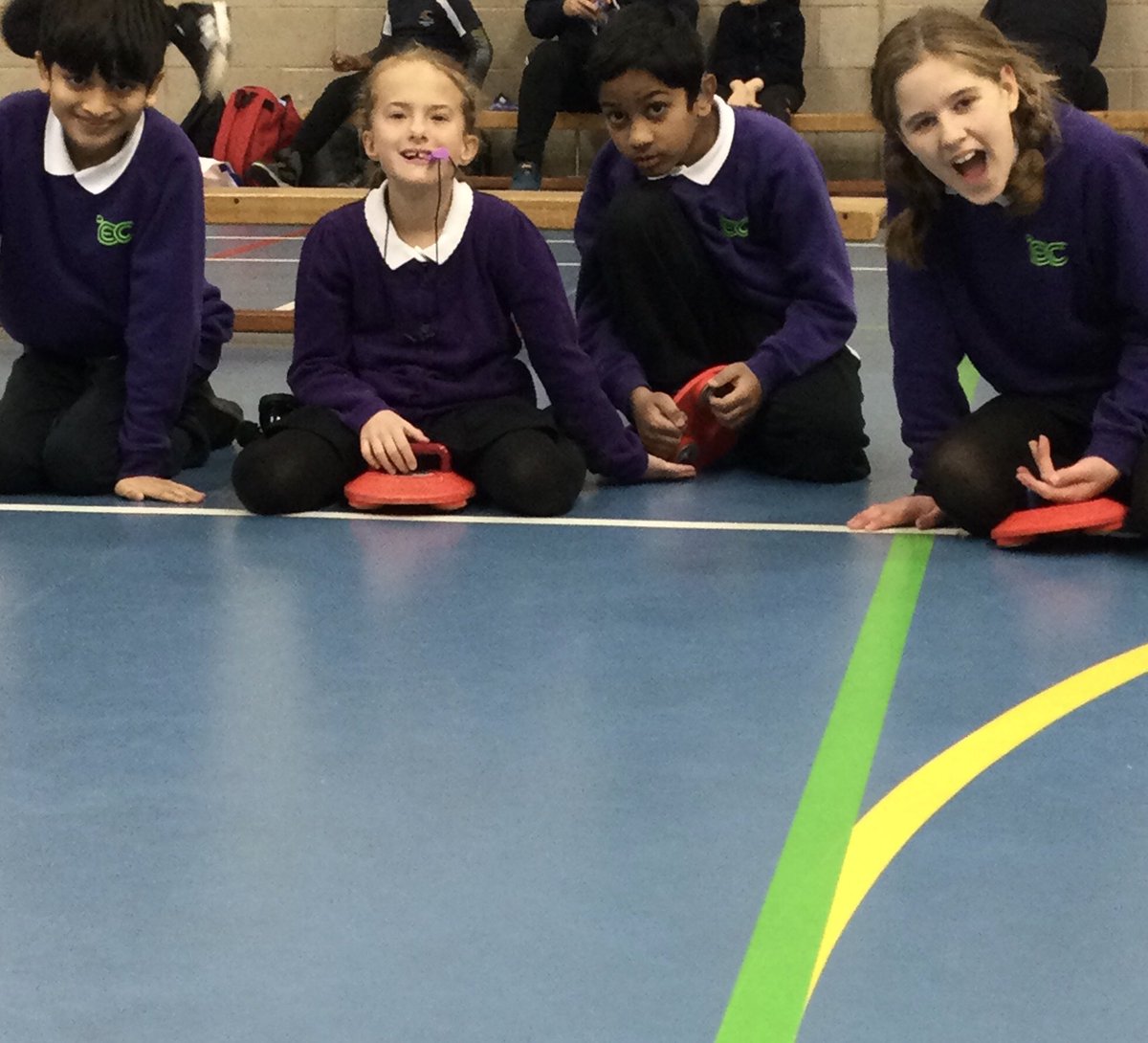 EllesmerePE's tweet photo. What a day! @EllesmereLeic @EllesmerePE not only spirit of the game winners but also overall winners at a New age kurling competition @rogerbettlescentre today. Onto a final against @HazelSchool. Thanks to @InspireTogeth3r https://t.co/h10enAbdgo