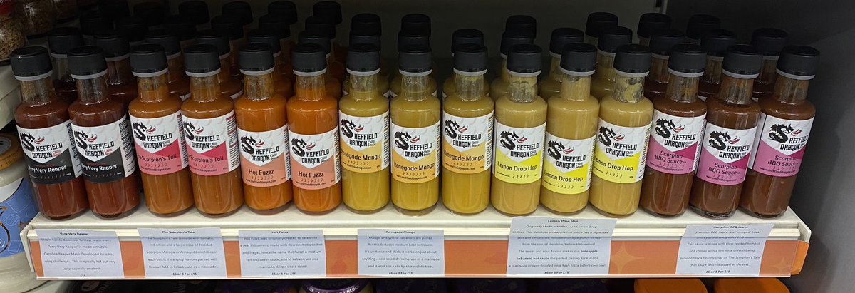 New Local Supplier in store today - Sheffield Dragon Hot Sauces! Cant wait to try some of them! #welovelocal #teambentsgreen