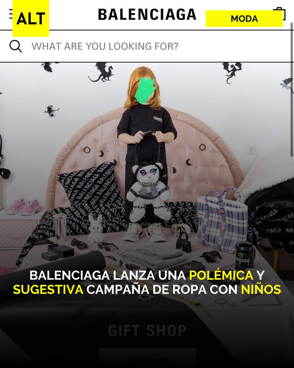 Balenciaga lanzó una polémica campaña con niños posando con objetos de sadomasoquismo, donde se ven papeles de casos judiciales que fallaron a favor de ped0filos y a favor de la tenencia de contenido sexual infantil. La campaña fue eliminada tras las críticas.