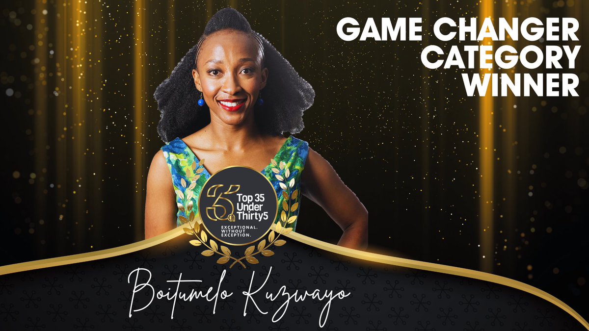 The Top 35-under-35 2022 Game changer category winner is Boitumelo Kuzwayo (Deputy head of department, Department of commercial accounting at the University of Johannesburg) #Top35u35 #differencemakers