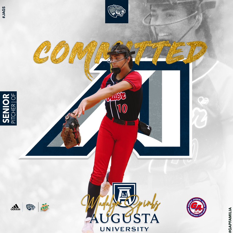 I’m so excited to announce I have made the decision to continue my academic education and my softball career at Augusta University. I want to thank my family and all of the great coaches that helped me reach this goal! Go Jaguars!