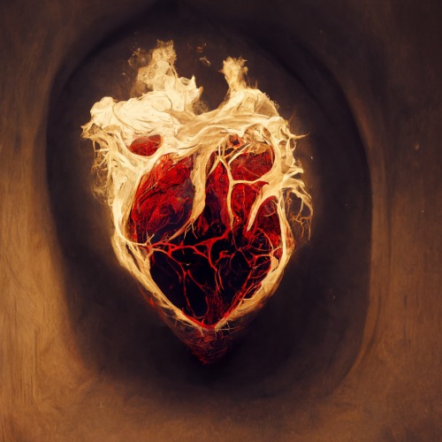 Midjourney AI generated art - artistic rendition of endocarditis. 
That's my thesis cover... well, covered.