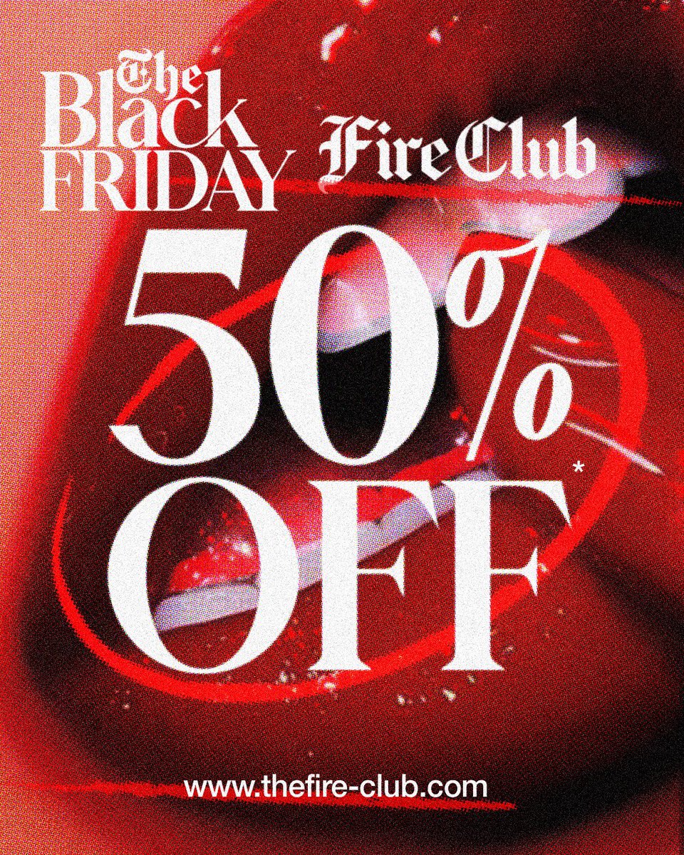Fireclubmx's tweet photo. Aprovecha el 50% de descuento este Black Friday en toda nuestra tienda en línea. 
https://t.co/pviaZzLhZI https://t.co/7VUjpAVOyi