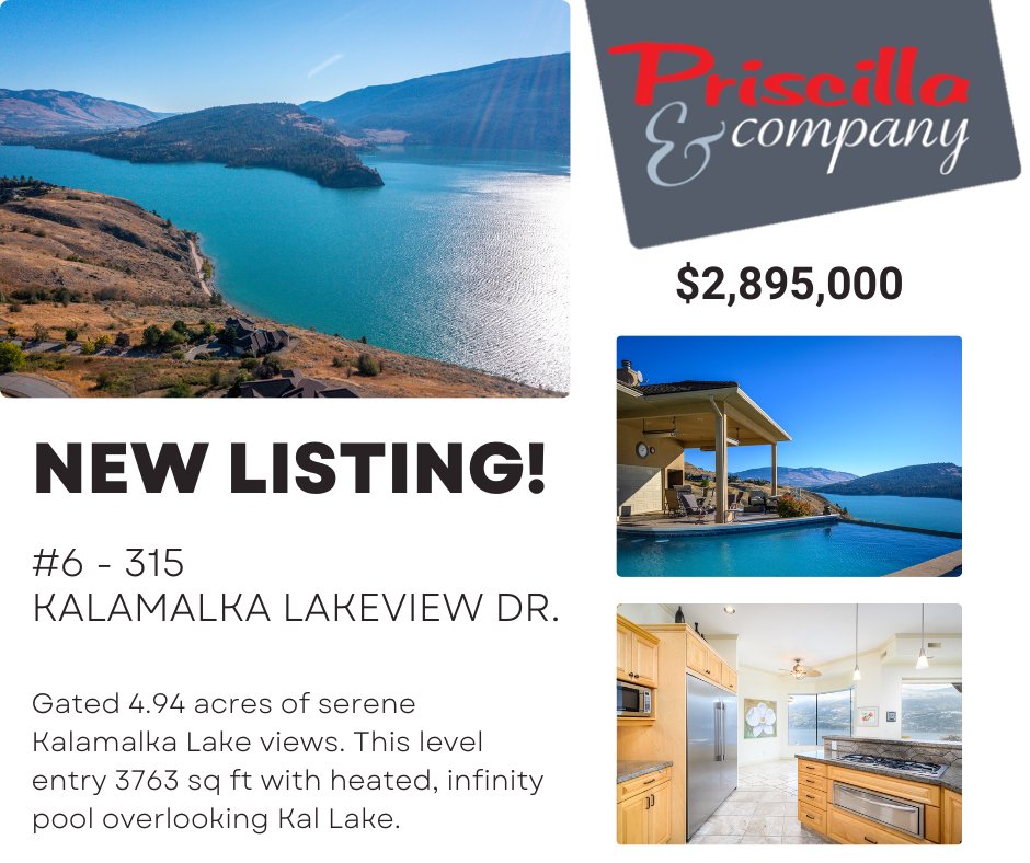 NEW LISTING - Exclusive, gated neighborhood of 16 estate properties with 4.94 acres of serene Kalamalka Lake views. Level entry 3763sqft home with huge primary suite plus 2beds with full ensuites on the lower level. Infinity pool overlooks Kal Lake. 
ow.ly/9Vy450LNVRe