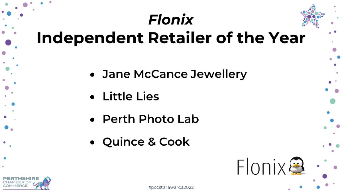 Perthshire Chamber (@chamberperth) on Twitter photo Meet our fabulous finalists: Independent Retailer of the Year Award sponsored by <a href="/FlonixL/">Flonix Ltd</a>: Jane McCance Jewellery, <a href="/shoplittlelies/">Little Lies</a> Perth Photo Lab and Quince & Cook Meet our fabulous finalists: Independent Retailer of the Year Award sponsored by <a href="/FlonixL/">Flonix Ltd</a>: Jane McCance Jewellery, <a href="/shoplittlelies/">Little Lies</a> Perth Photo Lab and Quince & Cook