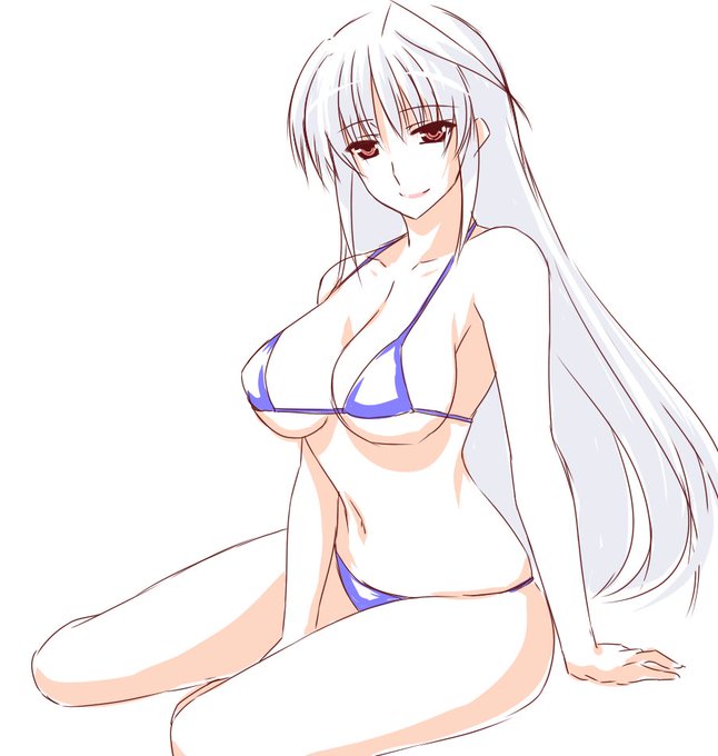 ビキニで膝枕してくれる包容力のあるアインス落書き 