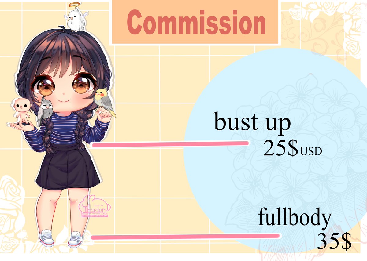 Thaidori's tweet photo. **commission OPEN ** 
I'm opening commissions (10 vacancies)
 call me by DM to make your request!  #commissionTH #commissions #commissionart #commissionopen #CommissionSheet #Commision #paidservice https://t.co/s4X9swMVLl