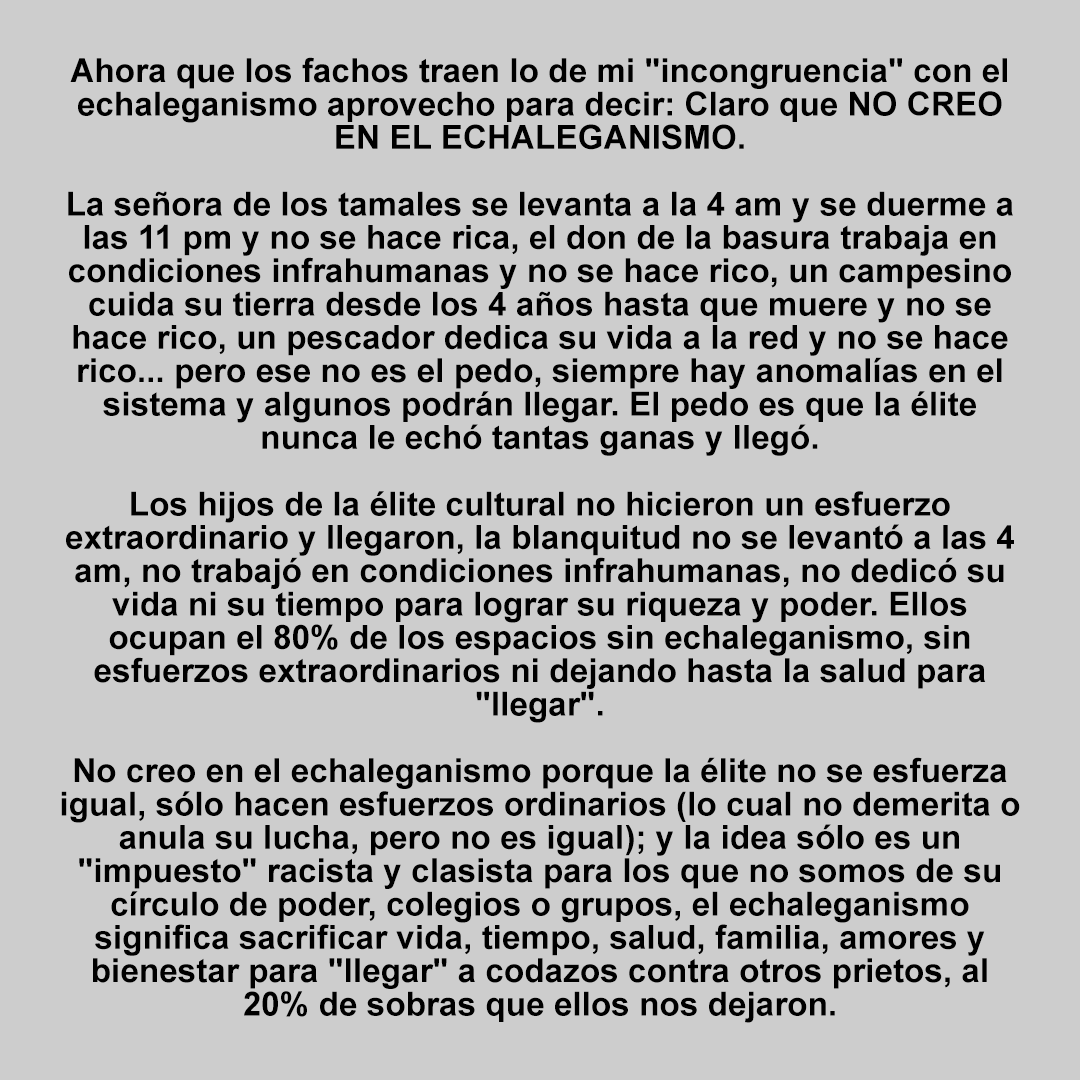 ¡Claro que NO CREO EN EL ECHALEGANISMO!