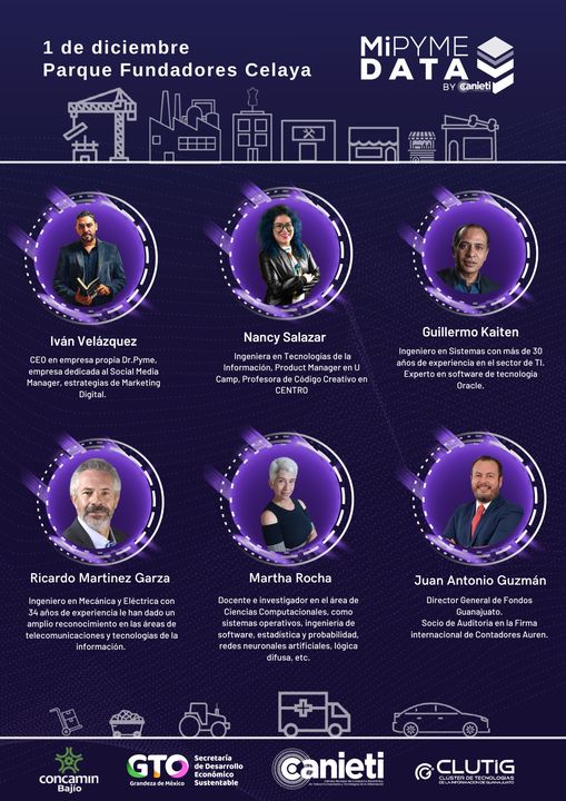 CANIETIGto's tweet photo. Nos vemos este 1° de Diciembre en #MiPymeDATA2022 con #DrPyme, @NancyNSalazar, #GuillermoKaiten, @jaguzman26, #MarthaRocha y Ricardo Martínez nos acompañará como conferencista del nuestro programa.
📍Parque fundadores Celaya
⏰08:30 Hrs.
✅Registro:
https://t.co/qBP3AXEv5H https://t.co/cx4NwbnFT9