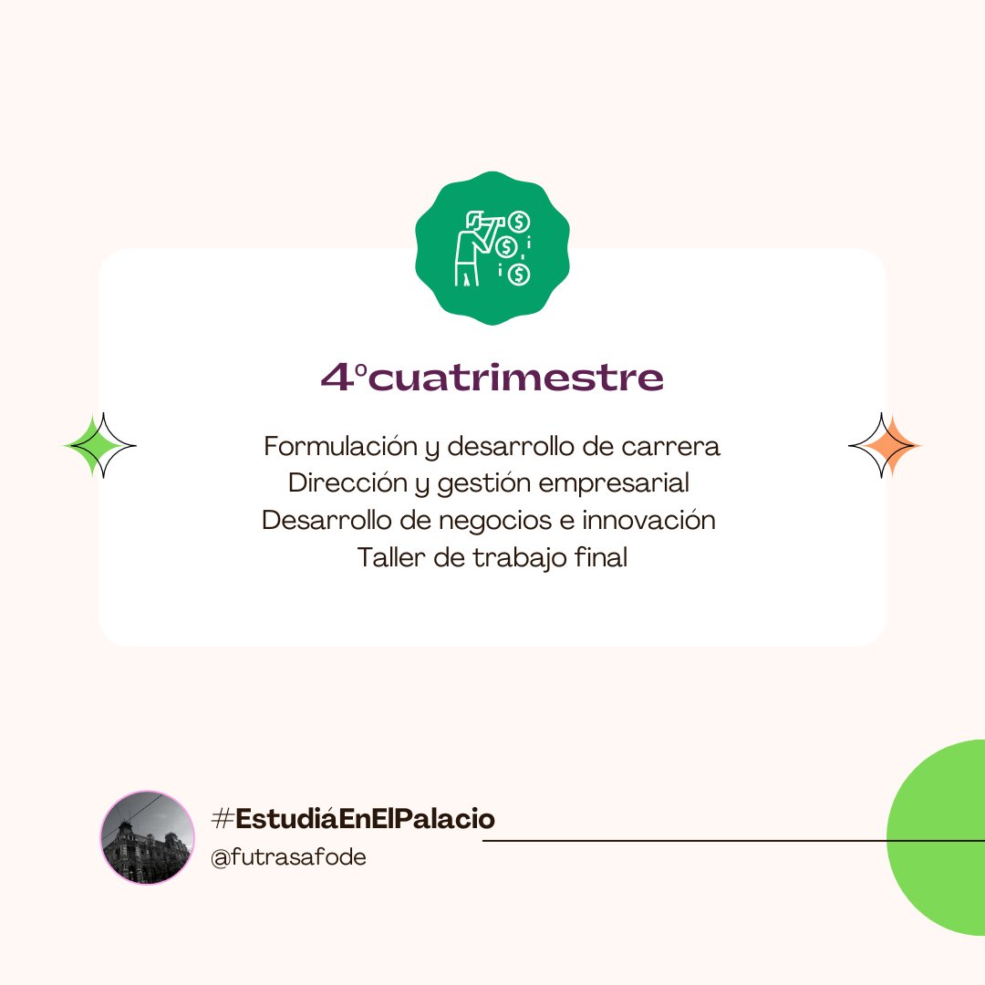 futrasafode's tweet photo. Preparate porque si llegás al cuarto cuatrimestre, vas a cursar las siguientes materias 👇

¡Animate a transformarte en el profesional que siempre soñaste en @futrasafode ! https://t.co/AZl9nLhy0o