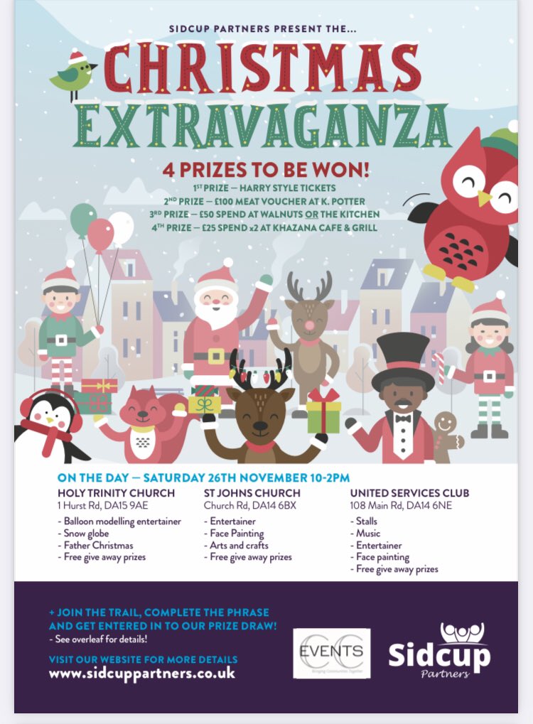 TOMORROW

SATURDAY 26TH NOVEMBER 2022

Join us at our Christmas Extravaganza

The launch of our trail as well as activities, meet Father Christmas in his grotto, stalls, sleight and reindeer photo opportunities, entertainment and much more.