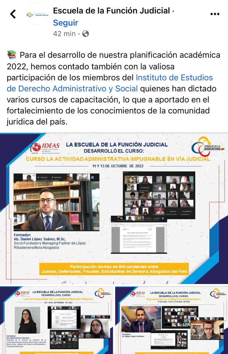 lDEAS_Ec's tweet photo. Para IDEAS es gusto aportar con el conocimiento y experiencia de nuestros socios para el beneficio de la comunidad jurídica del país. 💪@CJudicaturaEc https://t.co/1eWLHevchE
