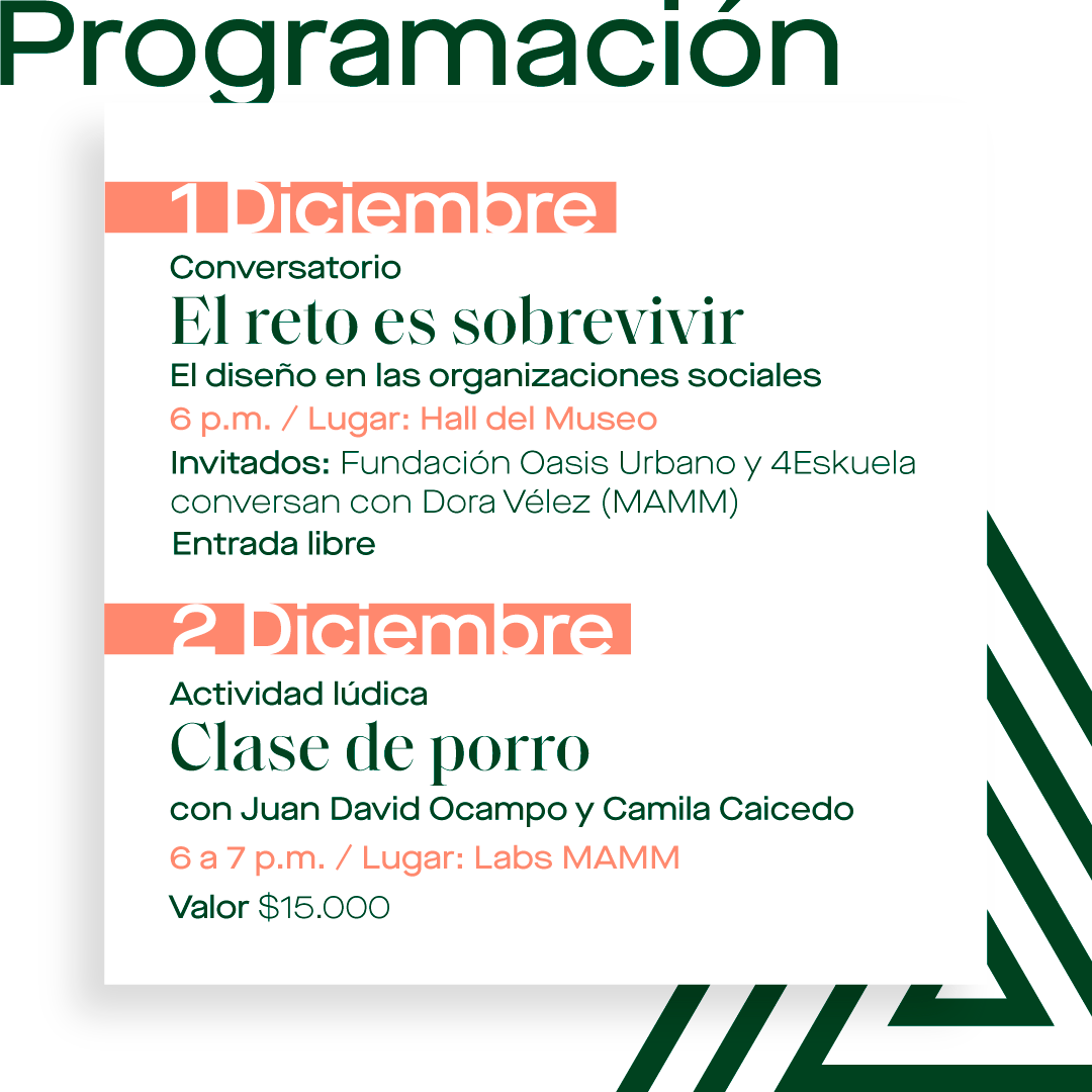 MAMMedellin's tweet photo. ¡Llega nuestro Mercado de Diseño Independiente! 🛍️ Tendremos talleres, conversatorios y un espacio con marcas locales #CompraDiferente. Iniciamos el miércoles 30 de noviembre con entrada libre al Museo, nuevas exposiciones y productos únicos de emprendimientos de la ciudad. https://t.co/5GVaUSZFOI