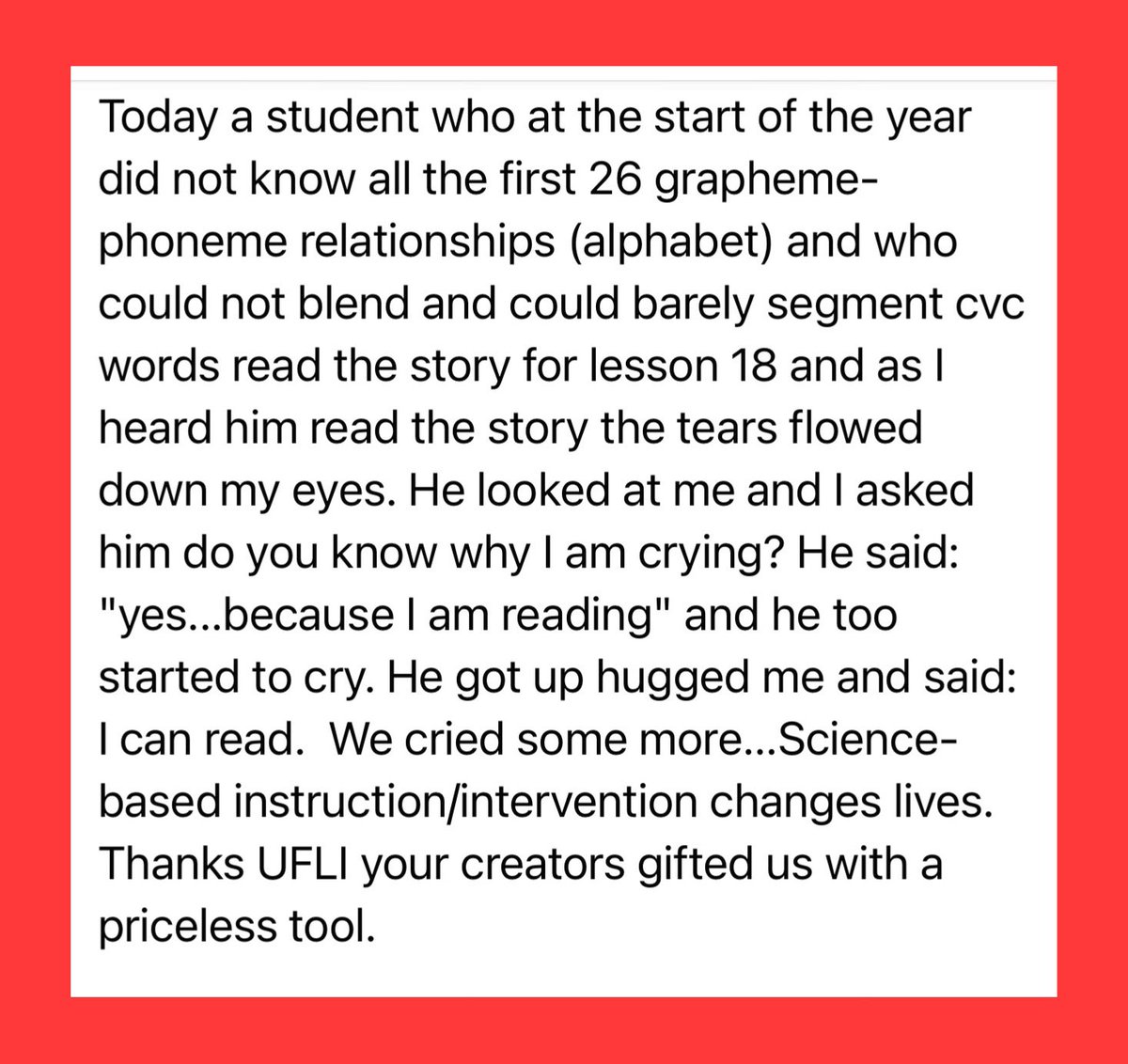 BenisonMrs's tweet photo. A week or so ago I share this moment in UFLI’s Facebook page…@UFLiteracy 
Today I thought I would share it here.
By the way this student was a 5th grader… https://t.co/7fcV65yL79