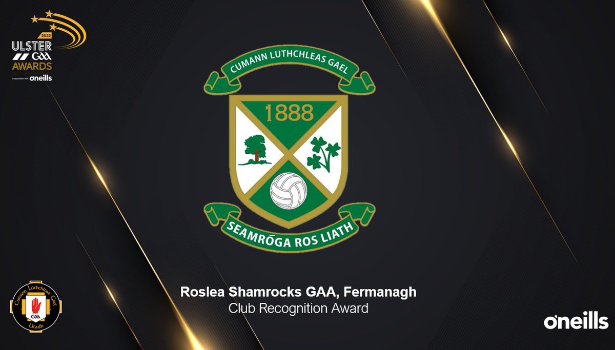 An Ulster GAA Club Recognition Award for <a href="/RosleaGFC/">Roslea Shamrocks GFC</a>  <a href="/FermanaghGAA/">Fermanagh GAA</a>  🏆

#UGAAAwards22