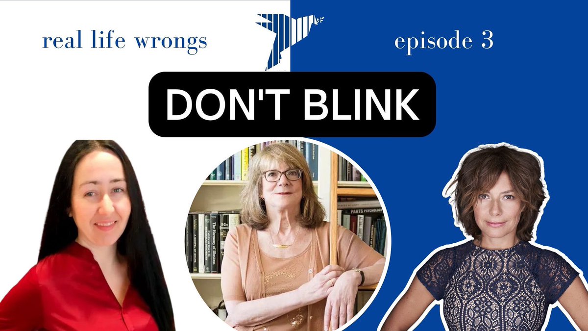 RealLifeWrongs's tweet photo. Want to catch up on our episodes over the weekend?  Check out Episode 3 - Don’t Blink, which features our special guest Elizabeth Loftus. 

#elizabethloftus #memory #falsememory #psychology #psychologist #kellylauzon #kellyfanson #reallifewrongs #micheldumont #ivanhenry https://t.co/uOz52gx1a1