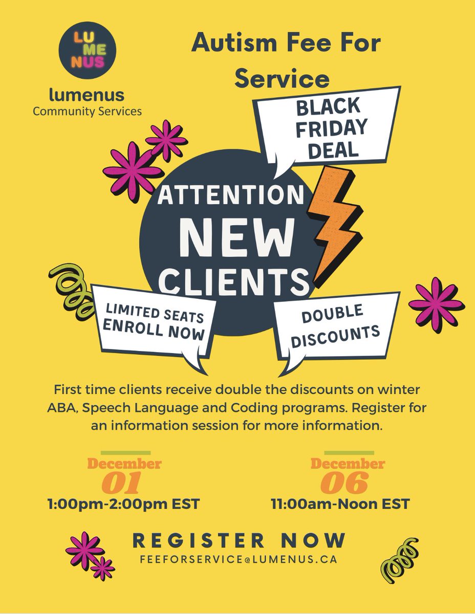 Are you interested in one of our programs or services? Take advantage of this Black Friday deal now and register for an information session☺️