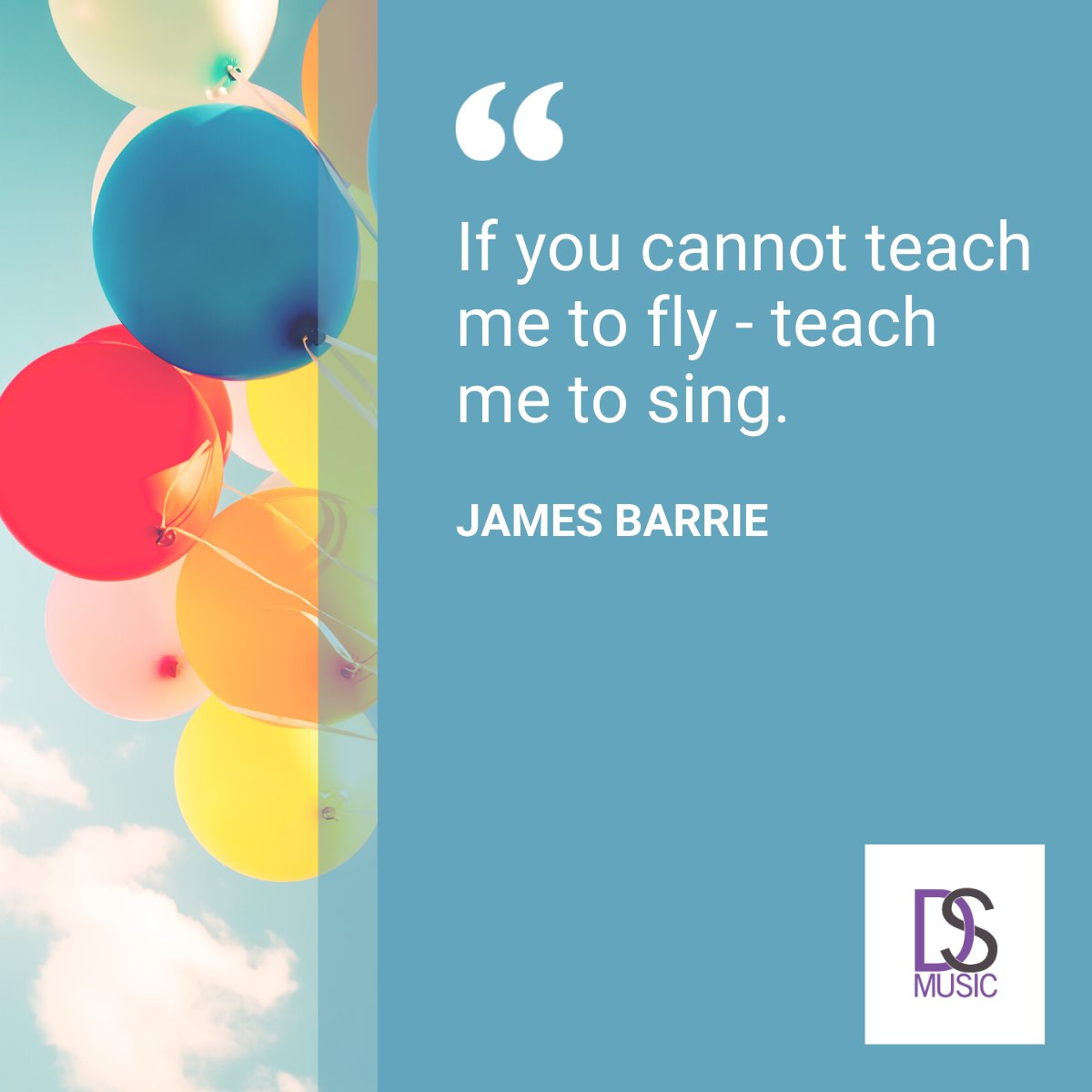 DSMusicianship's tweet photo. Soaring through song is almost as good, right? What heights have your students' (or you) reached through music this year? 🎶💜 

#quotes #quotesaboutmusic #musicquotes #jmbarrie https://t.co/w1EhbYcaxM