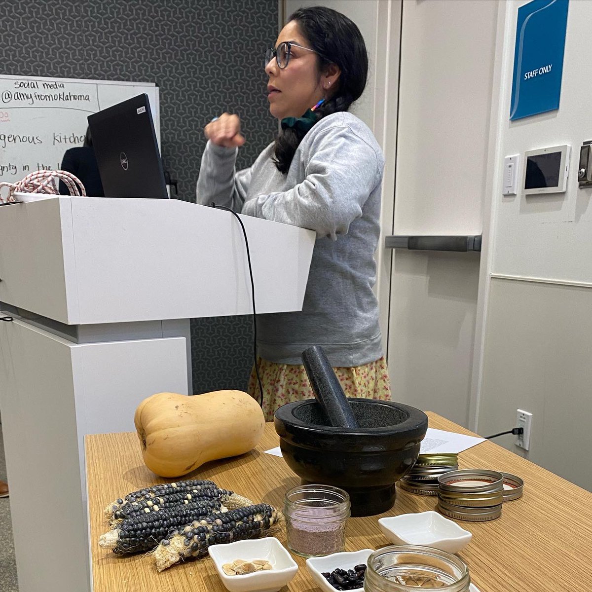 Happy #NativeAmericanHeritageDay! Mvto to @MetroLibraryOK at Capitol Hill for having me speak last week on Indigenous Food Sovereignty. As a seed keeper, I was especially honored to bring heirloom seeds that survived the Trail of Tears and share their stories. As a dietitian,