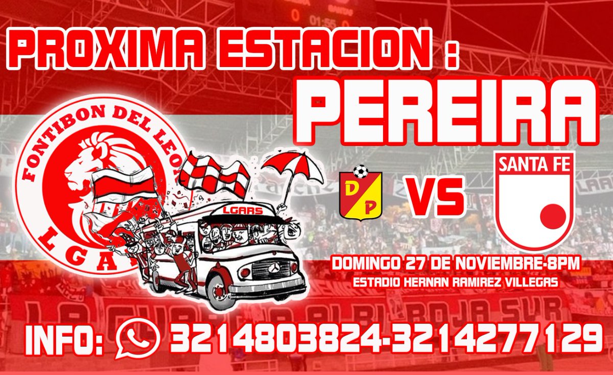 NOS VAMOS TODOS PARA PEREIRA 🇮🇩🇮🇩🚌🚌 <a href="/lgars_Oficial/">LA GUARDIA ALBI-ROJA SUR</a>