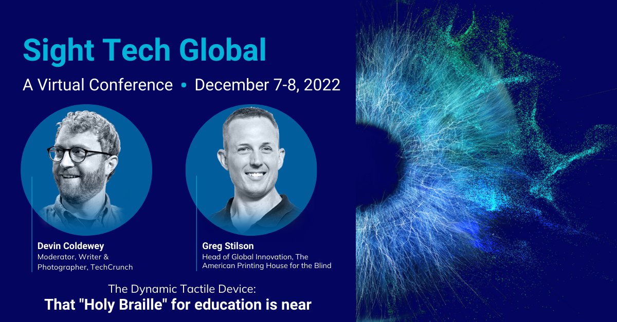 GlobalSight's tweet photo. @GStilson updates Sight Tech Global on the project's progress and @APHfortheBlind & @HumanWare's work toward an SDK for developers to build on the tactile display. Register for our free, accessible, virtual event on Dec. 7-8: https://t.co/48noatQScR https://t.co/3GyxPfY8w2