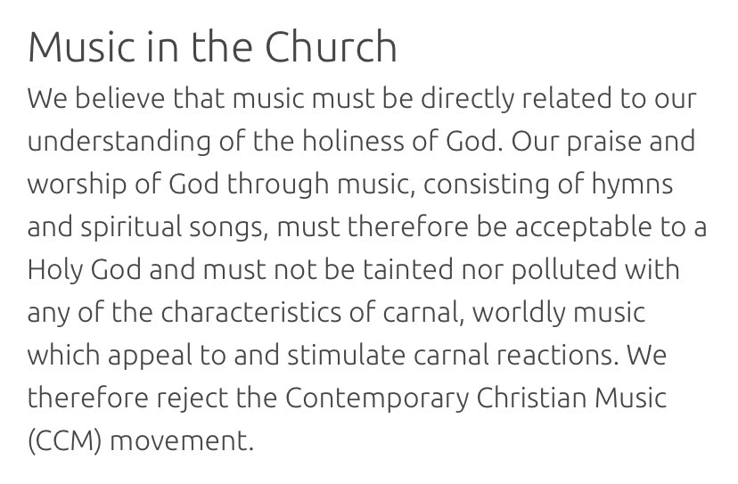 DerekVreeland's tweet photo. This is from the statement of faith of a independent Baptist church.
I meanโฆI donโt even know where to begin. ๐ ๐คฆ๐ปโโ๏ธ ๐ค
#RIPCCM https://t.co/RWLaH5W3wI
