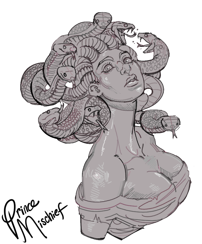 Makings_Prince's tweet photo. These are some Medusa sketches! There will be more on the way, because I like finding new ways to change her up! My favorite ones may have a finish! #medusa #digitalart #sketch 

On a side note, I hope to post more art! My current projects have been under wraps for now! https://t.co/9yBxomzqxJ