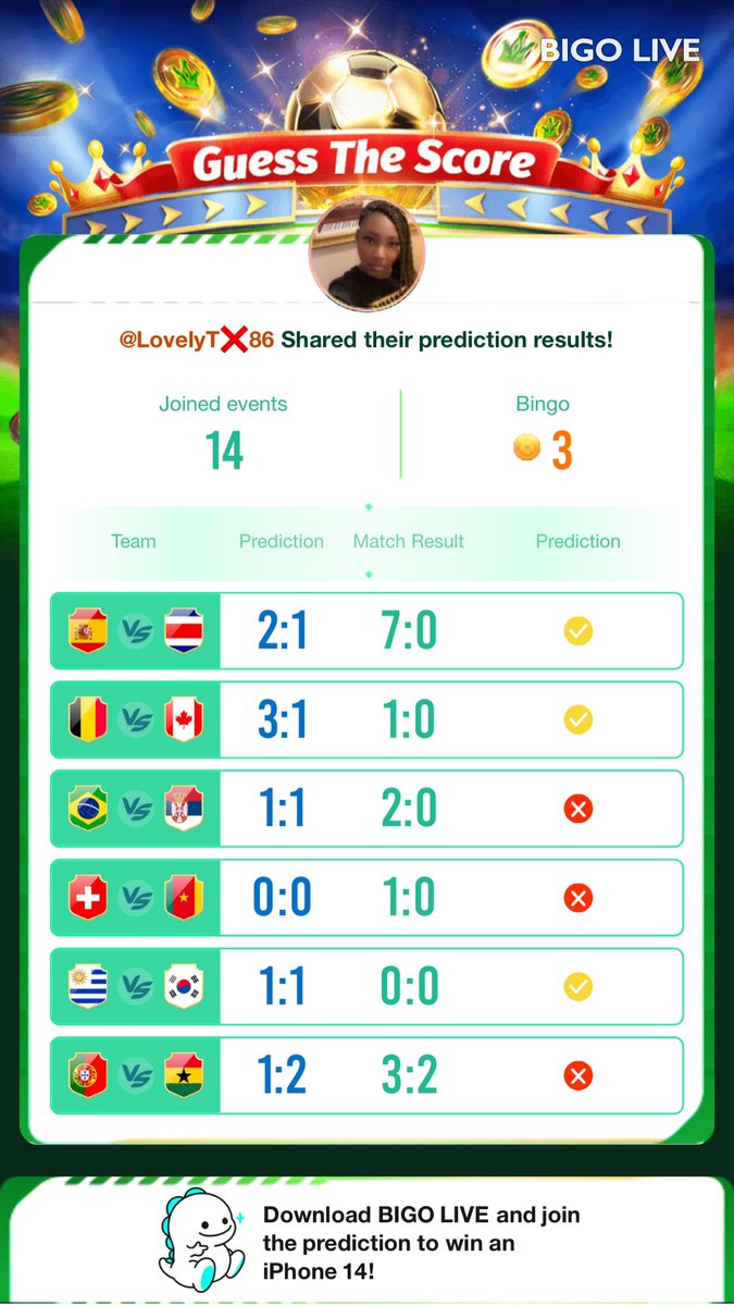THICKNJUICEET's tweet photo. Guess the score to win thousands of iPhone 14! Come join us!
https://t.co/7STwptPrLp https://t.co/F4TgpkxOFH