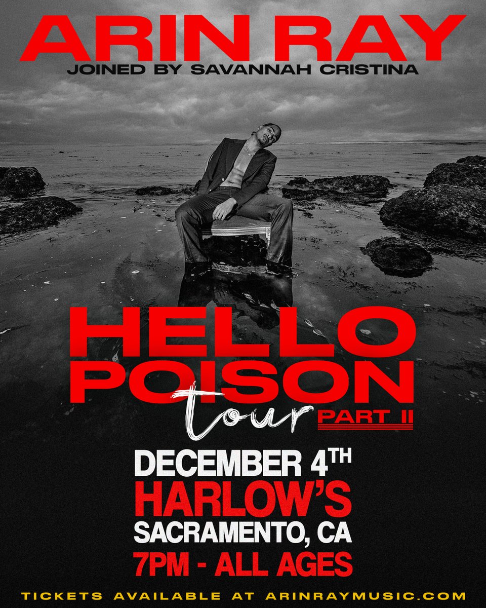 HarlowsNiteclub's tweet photo. 💋 Sunday, December 4th → Arin Ray is stopping by Harlow's on their Hello Poison Tour☠️ with Savannah Christina! #ArinRay #HelloPoison
🎟️ https://t.co/LFqMrTWIV7
@ArinRayCamp @ENTLegends @saveannah https://t.co/NU9orClA3p