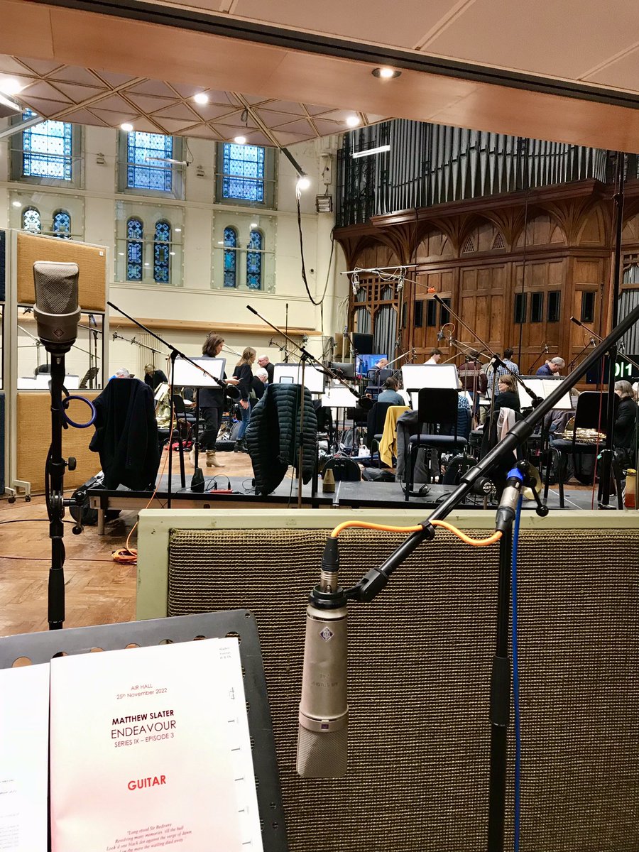 craig_ogden's tweet photo. @AIRstudios today with bits to play in the last ever Morse/Lewis/Endeavour session. Beautiful music by @Matt_Slater and with the @LonMetOrchestra. Was a privilege. https://t.co/aOScMM2e6n