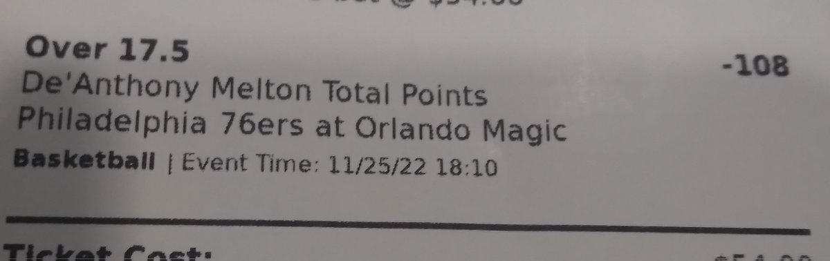 NbaPropPRA's tweet photo. #NBA   11/25/22 #PropPlay #3 of the day.  I'm calling this the #BackUpTheBrinksTruck play of the day.  

Melton O17.5 Points (-108) 2u

Wiith the Philly big 3 out, Melton averages 23.5 points.  They moved the line 1 point,  but we are still looking at 35% projection O the line https://t.co/QEXw1yN7tX