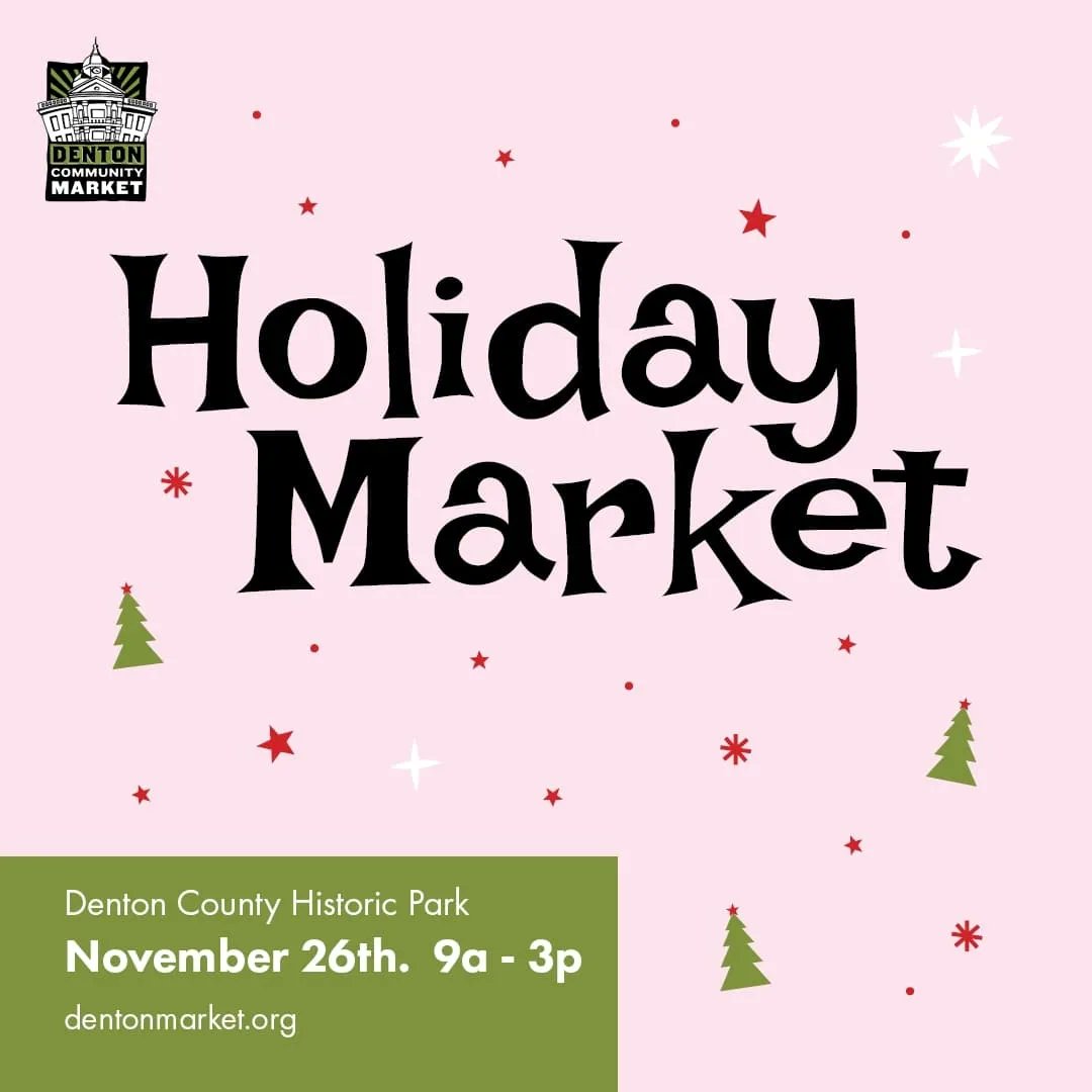 Tomorrow is the last Denton Community Market of the year! Our annual Holiday Market is November 26th, 9AM to 3PM! 🎄 We are rain or shine and will be set up in the parking lots.

This is your chance to purchase locally-produced unique gifts from the produ
instagram.com/p/ClZxCFZL4ck/…