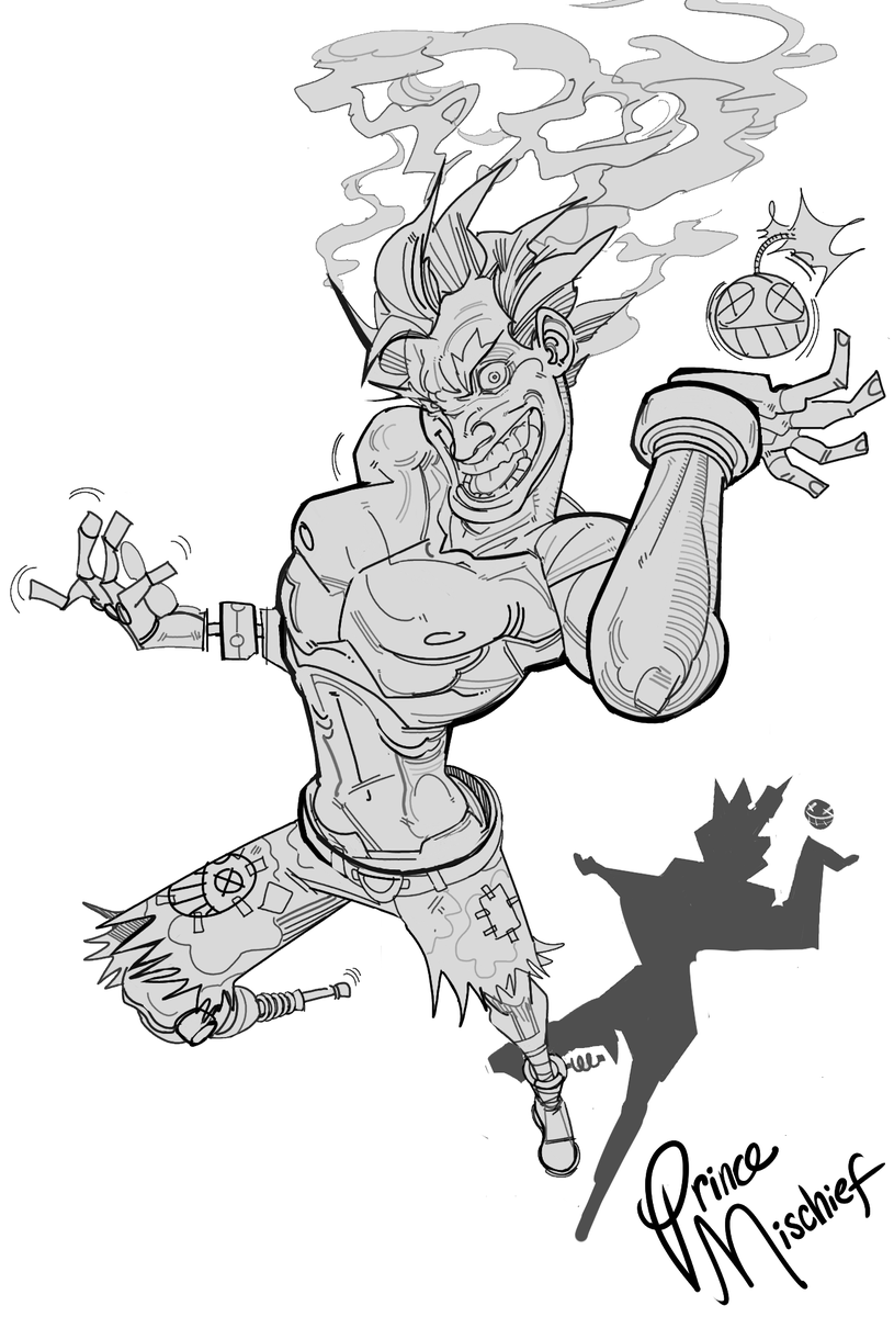 Makings_Prince's tweet photo. Junkrat sketch! I love exaggerating with him! #digitalart #junkrat #overwatch #sketch https://t.co/CZOXUkFW50