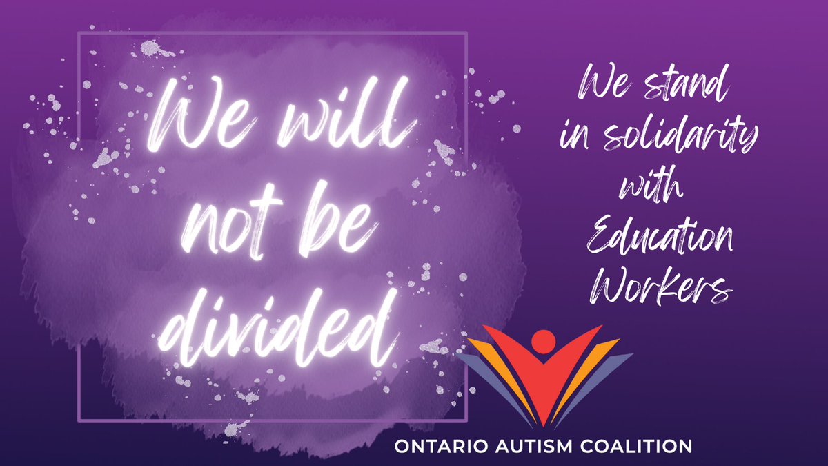 OntAutism's tweet photo. WE WILL NOT BE DIVIDED!
SOLIDARITY WITH EDUCATION WORKERS!
#50KIsNotOk
#39kIsNotEnough
#onpoli
#IStandWithEducationWorkers
@fordnation
@DrFullertonMPP
@LoganKanapathi
#MPPNolanQuinn
@Sflecce https://t.co/S60eMdtxPA