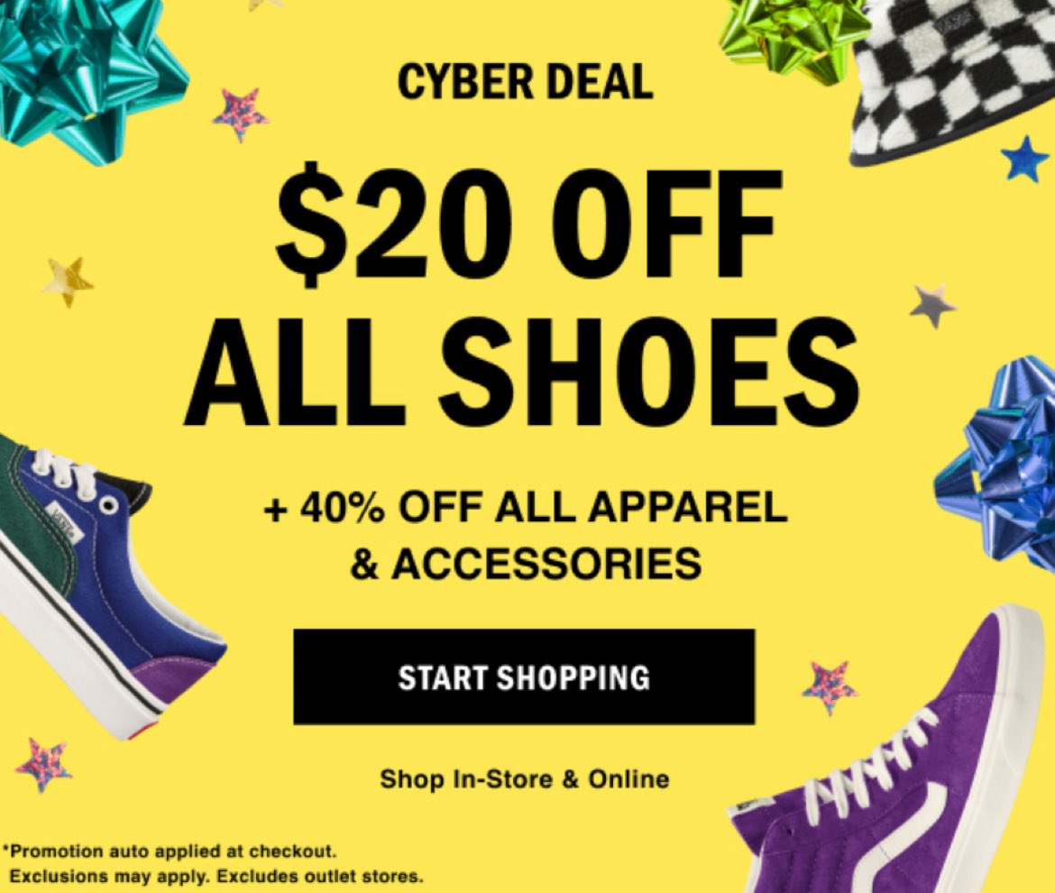 Head to vans.com <a href="/Vans/">Vans</a> for $20 off all shoes! Really great deal