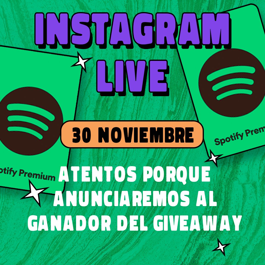 Supuestos fans no se pierdan este 30 de Nov nuestro Instagram Live a las 7:00 PM ‼️

Tenemos muchas sorpresas para ustedes, además de anunciar al ganador del pasado Giveaway 🥳 ¡Ahí nos vemos! 😎

Instagram: 🔗 bit.ly/3tZb8S7